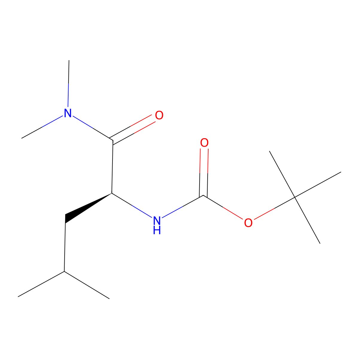 S-(1-Dimethylcarbamoyl-3-methyl-butyl)-carbamic acid tert-butyl ester molecular structure, CAS 72080-89-8