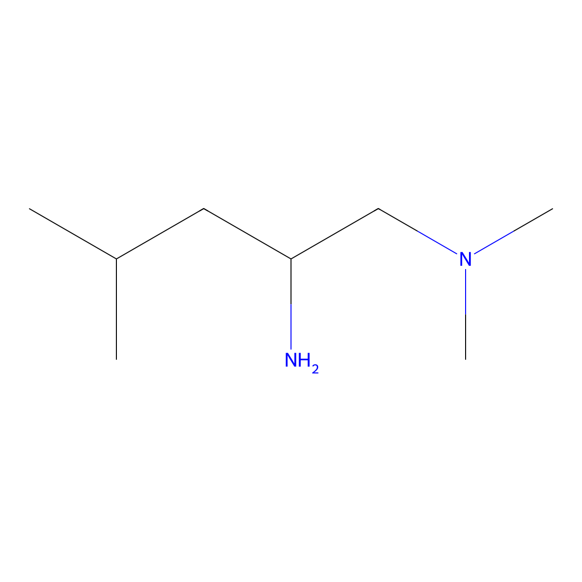 (2-Amino-4-methylpentyl)dimethylamine molecular structure, CAS 72080-90-1
