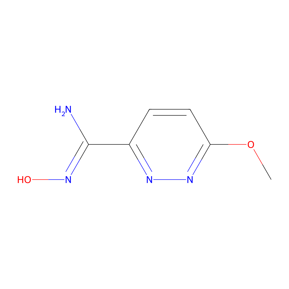 N'-Hydroxy-6-methoxypyridazine-3-carboximidamide molecular structure, CAS 72081-98-2