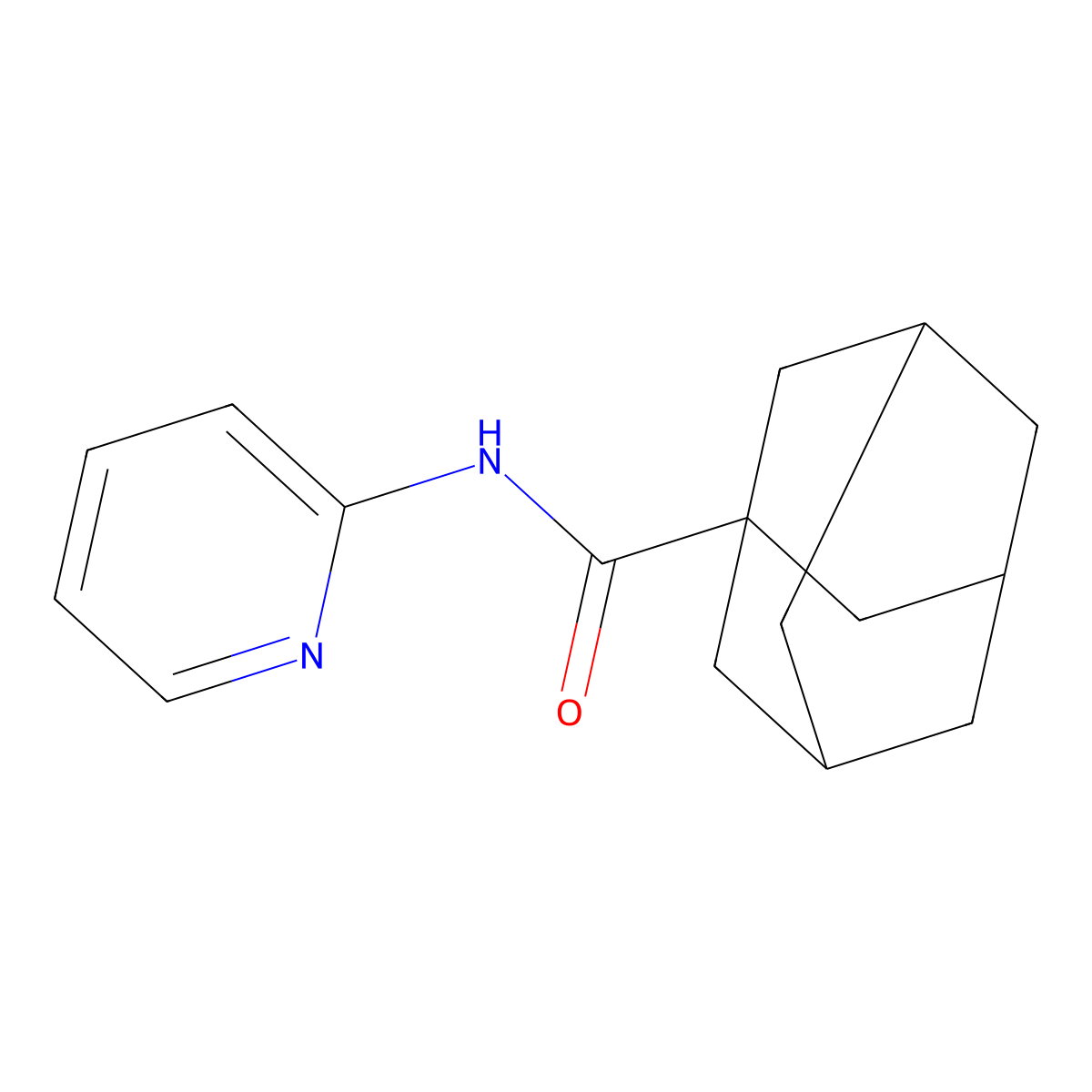 N-pyridin-2-yladamantane-1-carboxamide molecular structure, CAS 72085-16-6