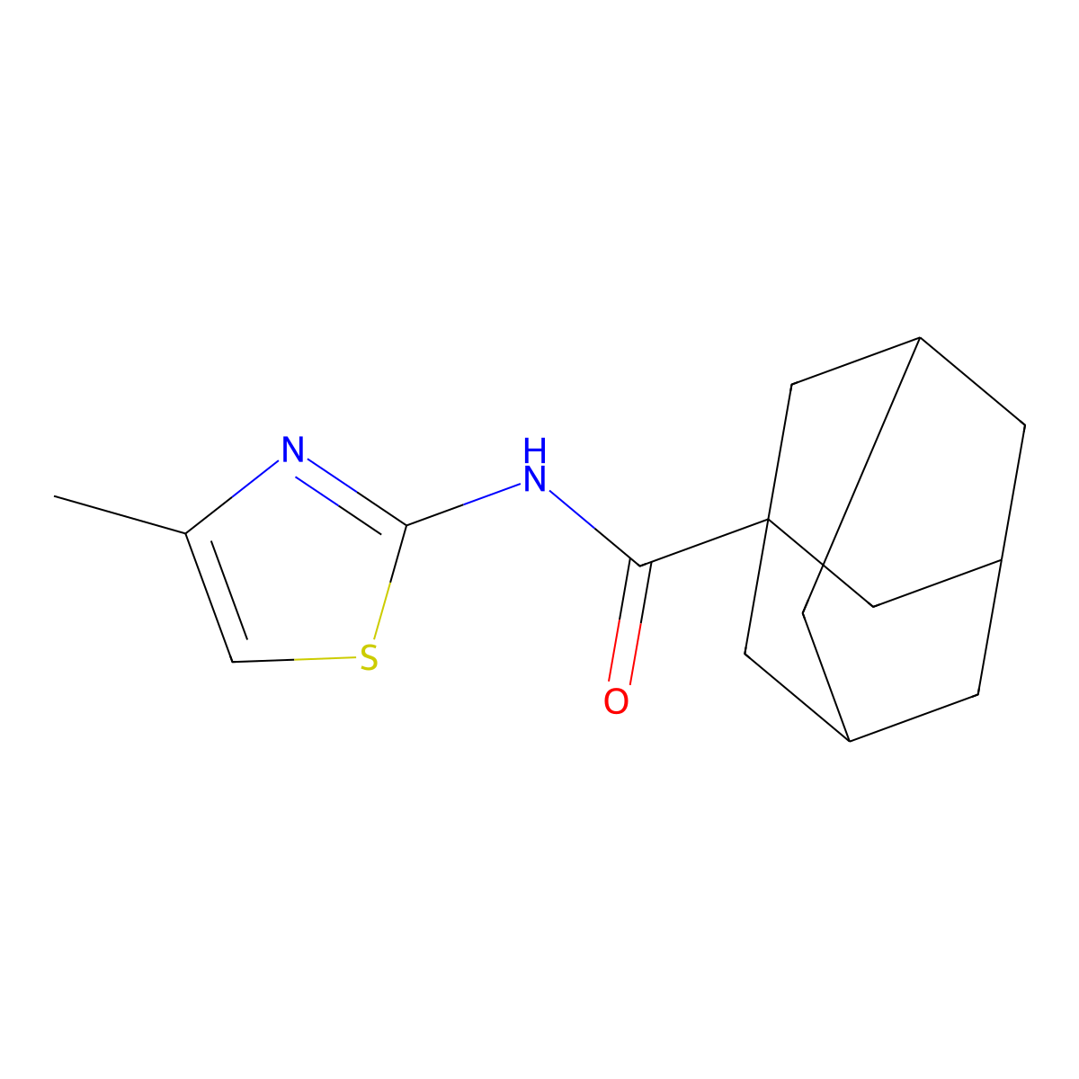 N-(4-methyl-1,3-thiazol-2-yl)adamantane-1-carboxamide molecular structure, CAS 72089-96-4