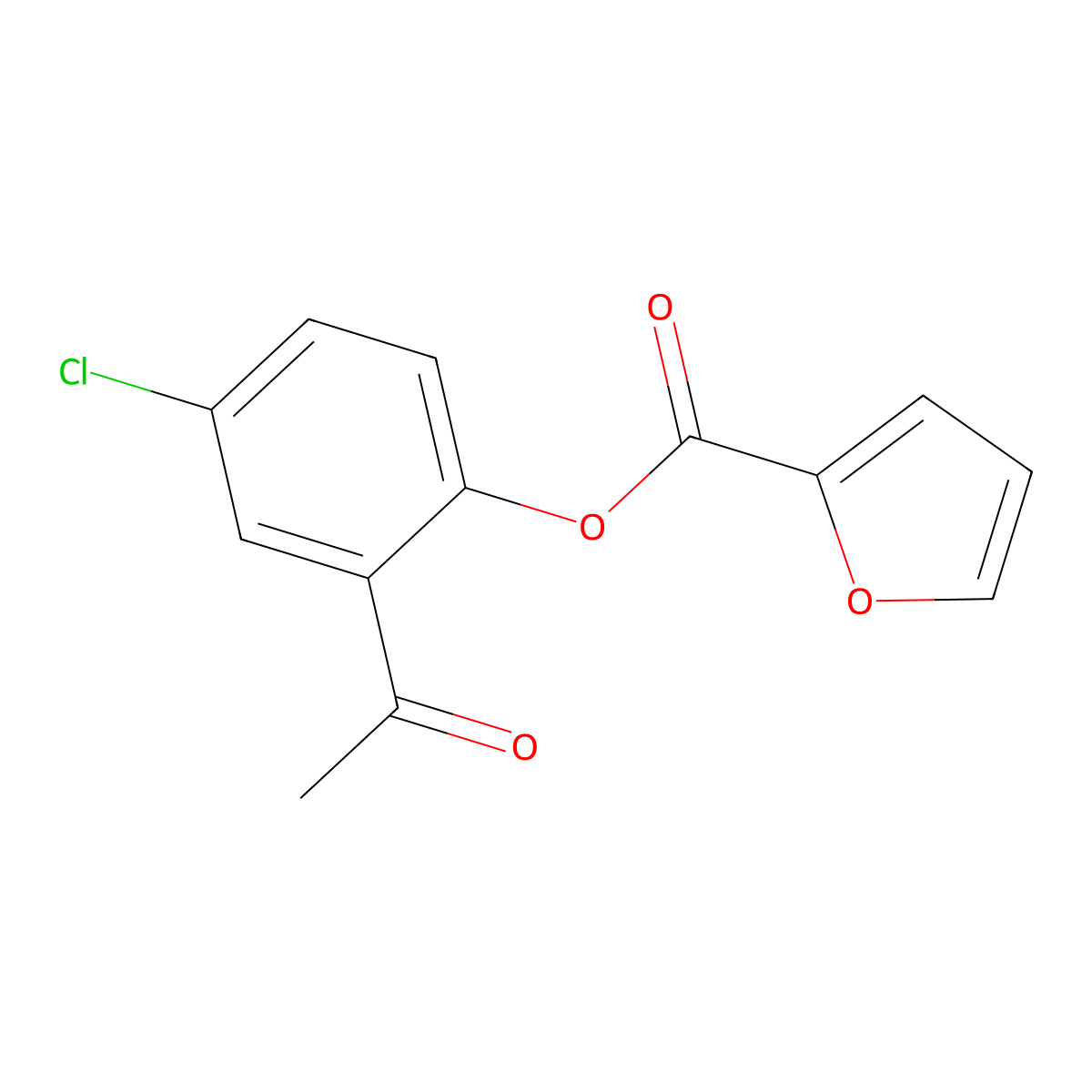 2-Acetyl-4-chlorophenyl furan-2-carboxylate molecular structure, CAS 7209-63-4