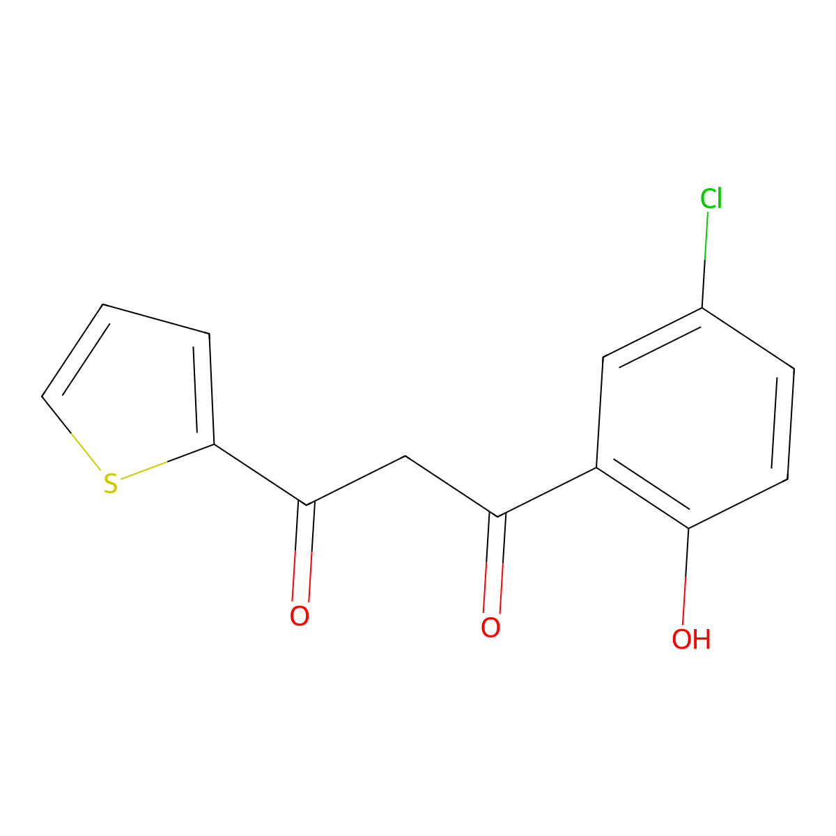 1-(5-Chloro-2-hydroxyphenyl)-3-(thiophen-2-yl)propane-1,3-dione molecular structure, CAS 7209-69-0