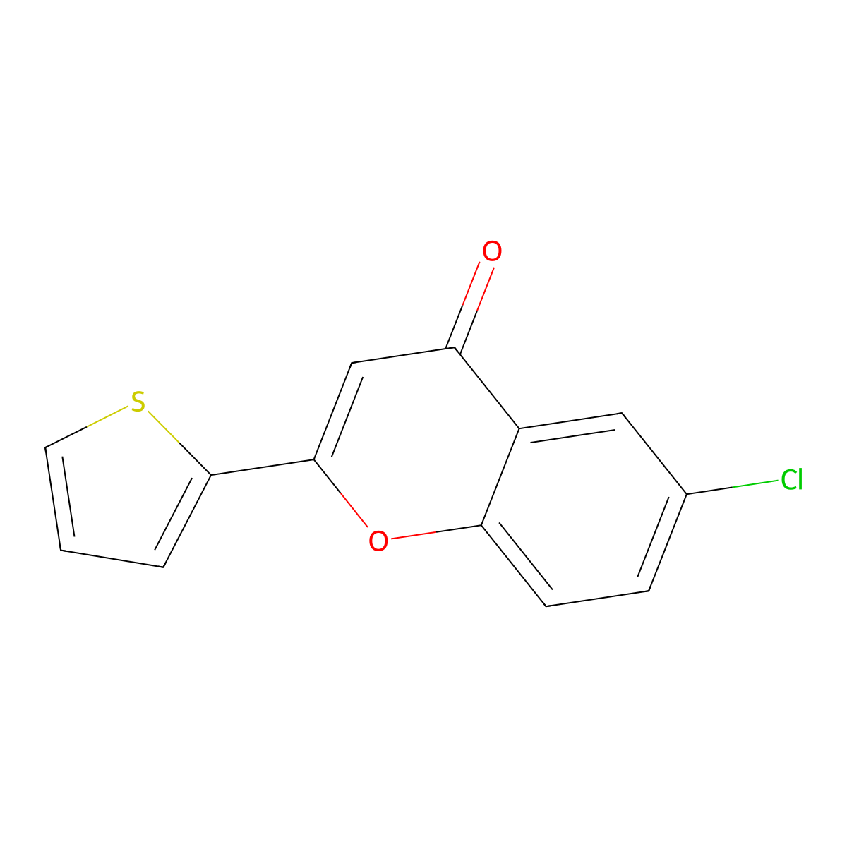 6-Chloro-2-thiophen-2-yl-chromen-4-one molecular structure, CAS 7209-74-7