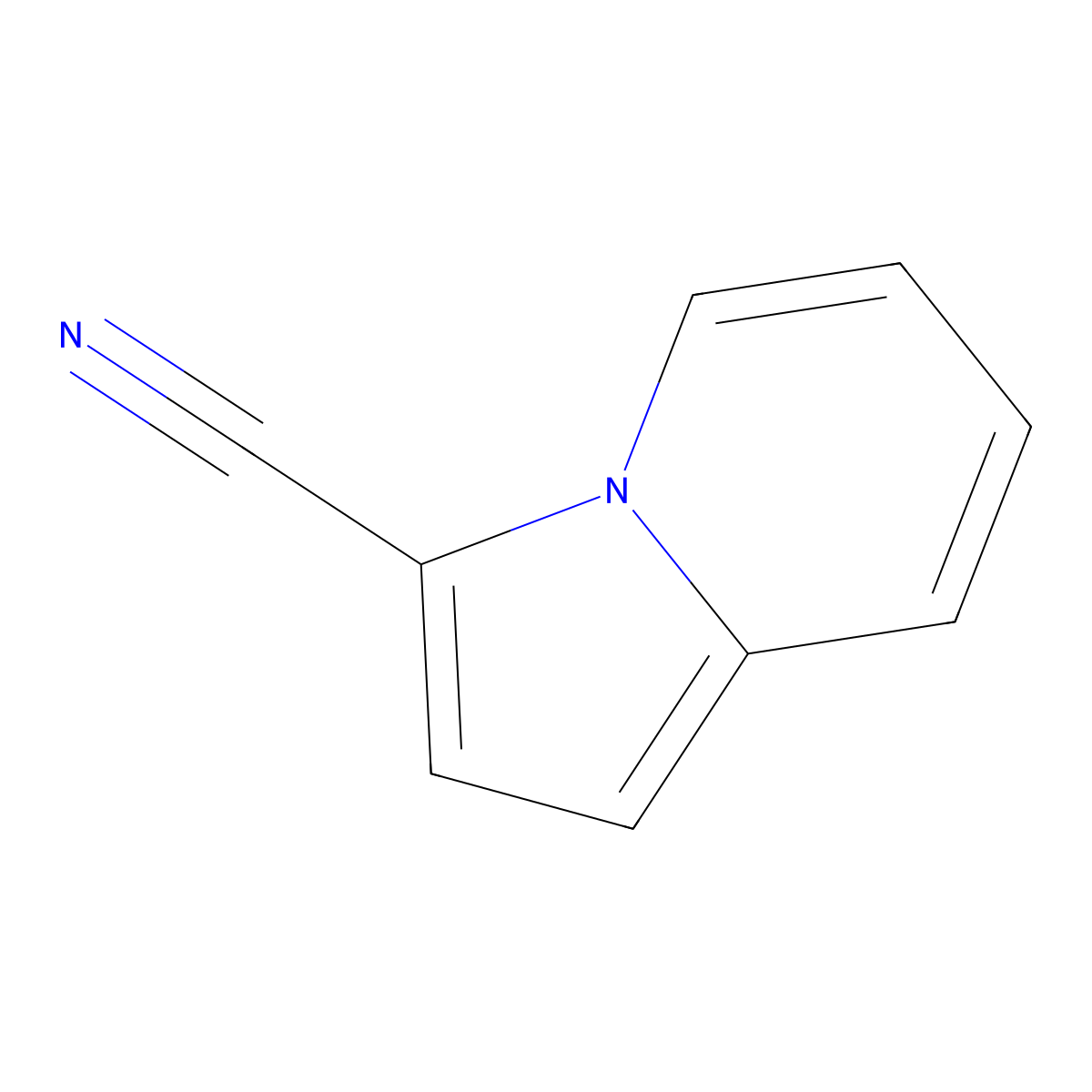 Indolizine-3-carbonitrile molecular structure, CAS 72090-73-4