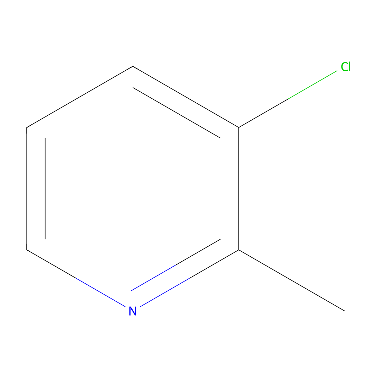 3-Chloro-2-methylpyridine molecular structure, CAS 72093-03-9