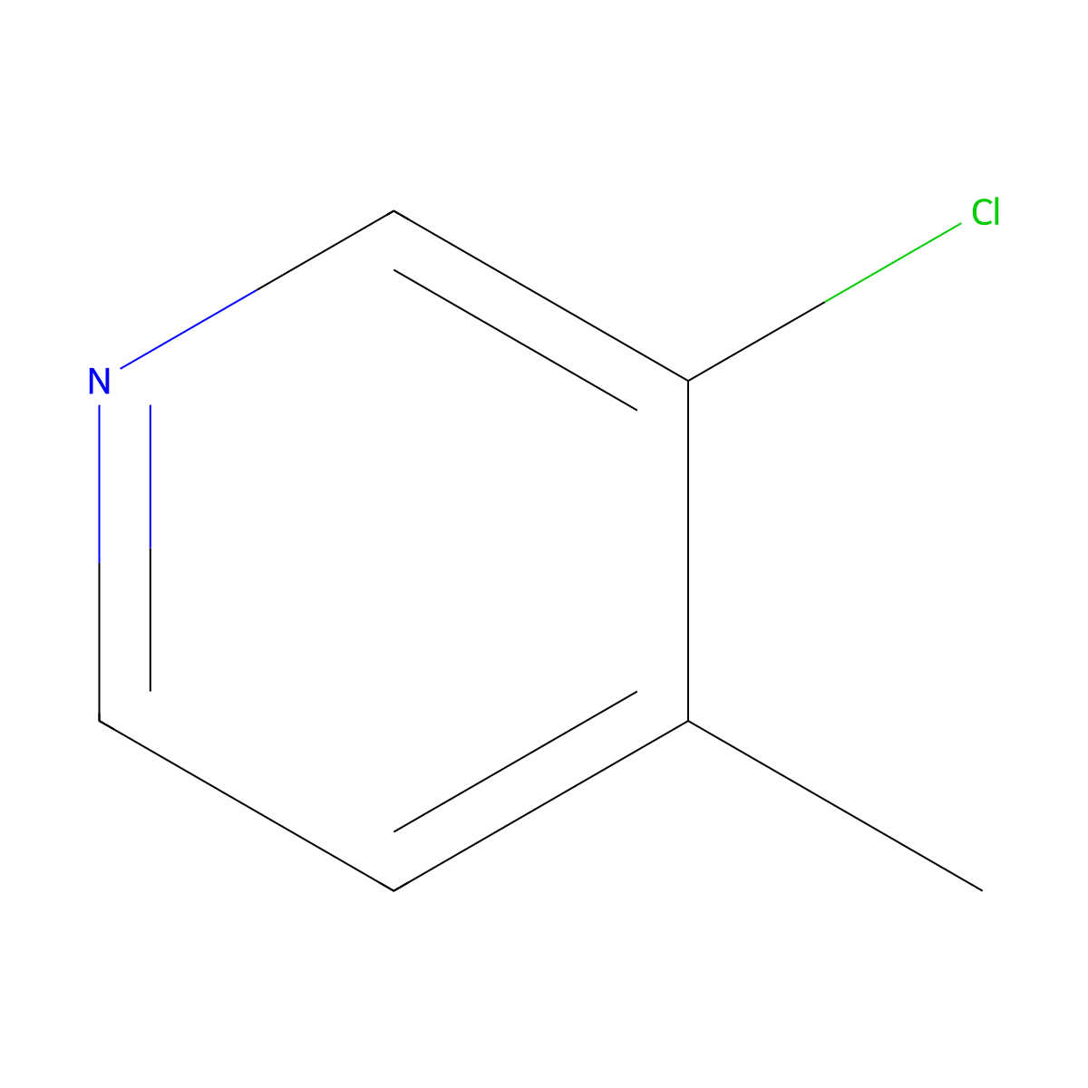3-Chloro-4-methylpyridine molecular structure, CAS 72093-04-0