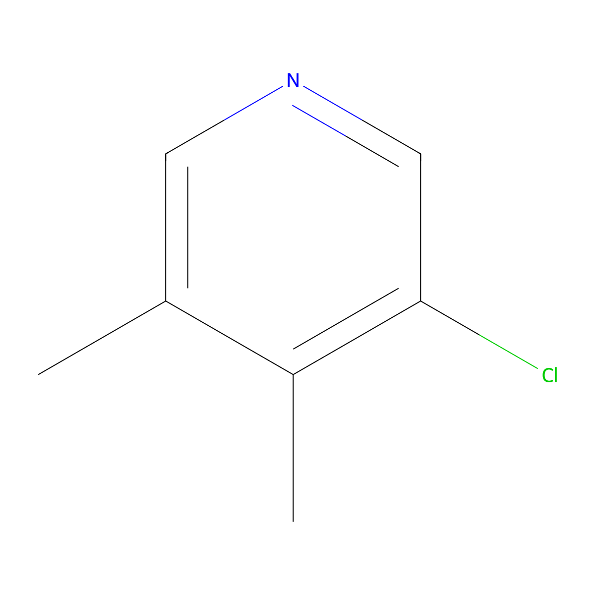 Pyridine, 3-chloro-4,5-dimethyl- molecular structure, CAS 72093-06-2
