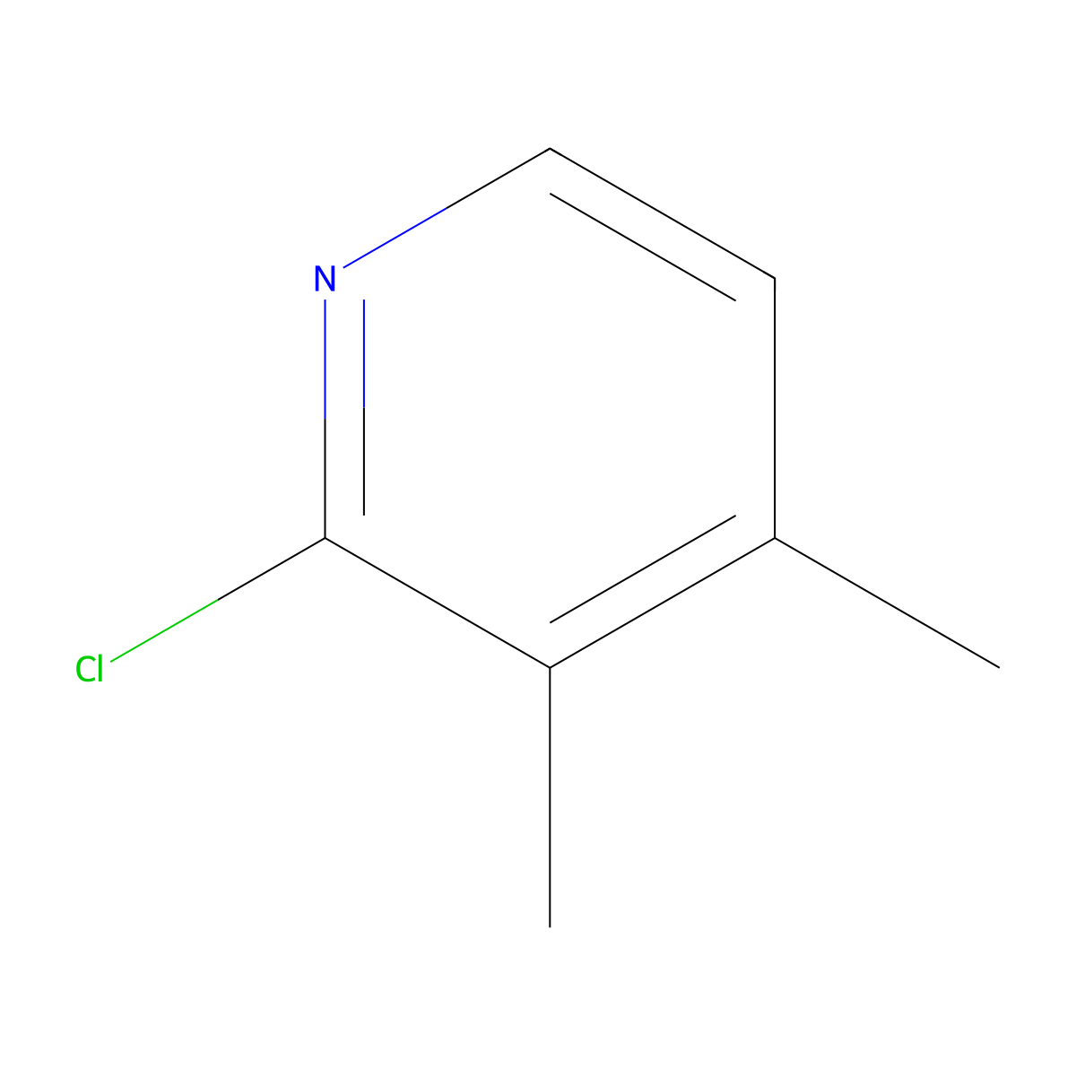2-Chloro-3,4-dimethylpyridine molecular structure, CAS 72093-11-9