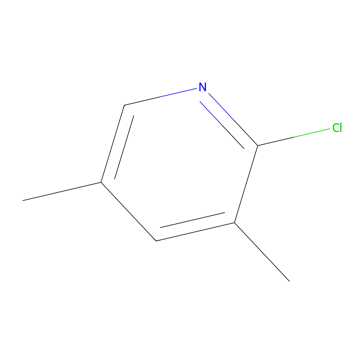 2-Chloro-3,5-dimethylpyridine molecular structure, CAS 72093-12-0