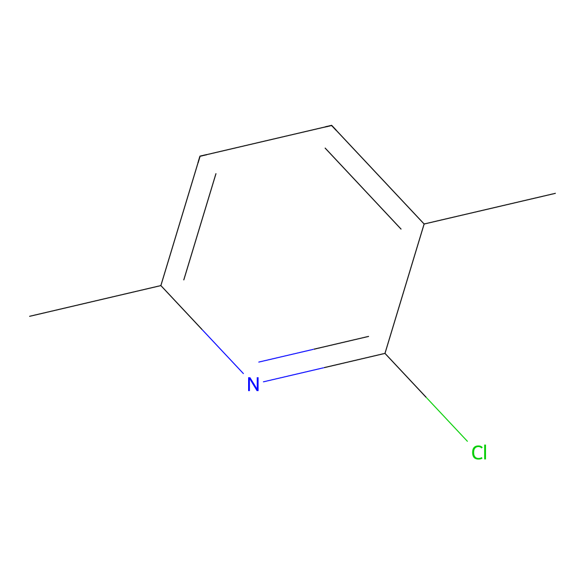 2-Chloro-3,6-dimethylpyridine molecular structure, CAS 72093-14-2