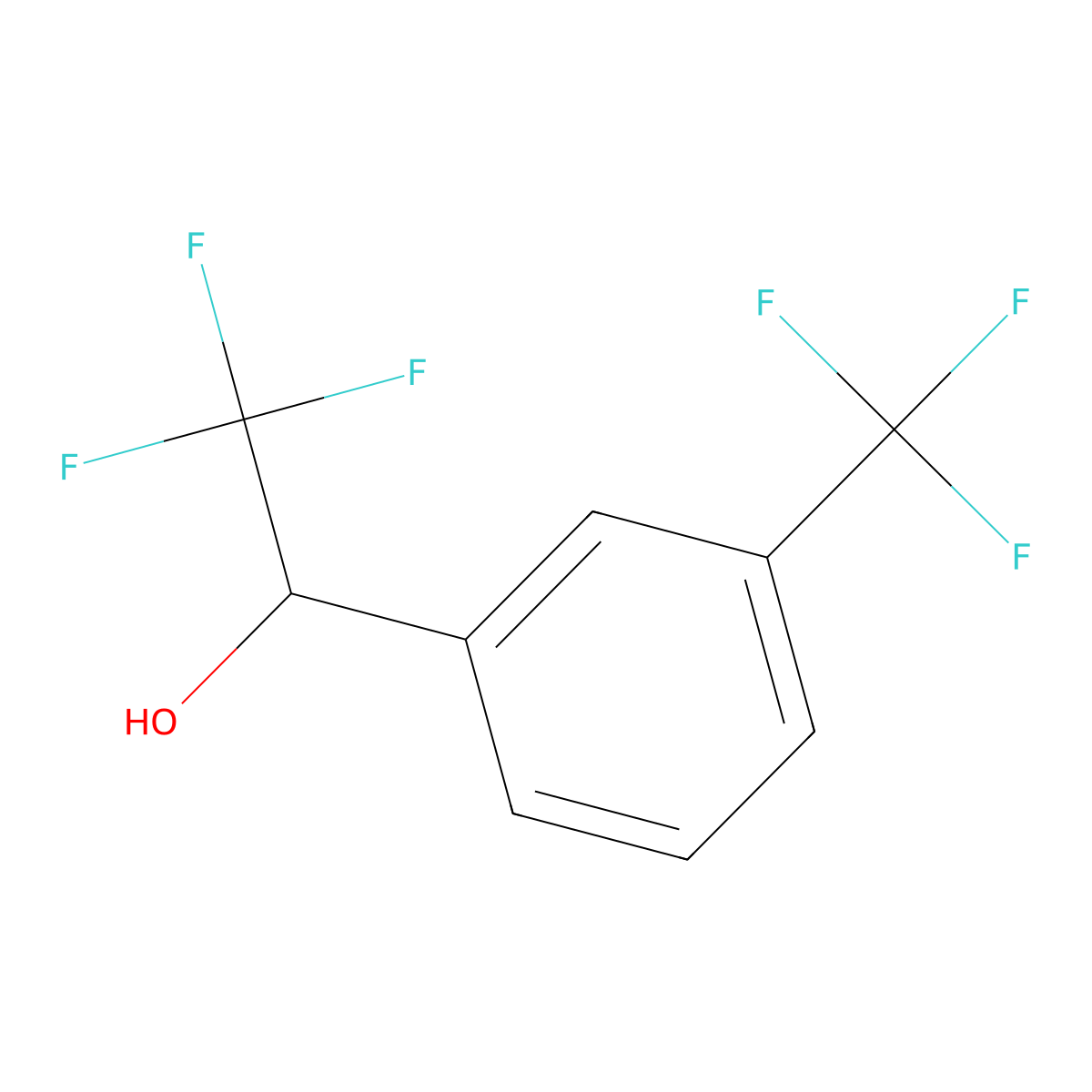 2,2,2-Trifluoro-1-[3-(trifluoromethyl)phenyl]ethan-1-ol molecular structure, CAS 721-36-8