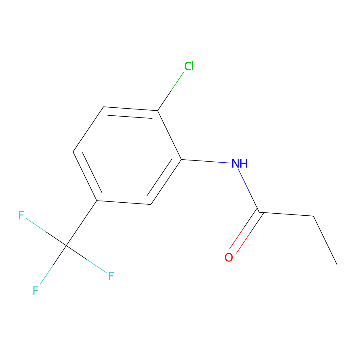 N-[2-chloro-5-(trifluoromethyl)phenyl]propanamide molecular structure, CAS 721-57-3