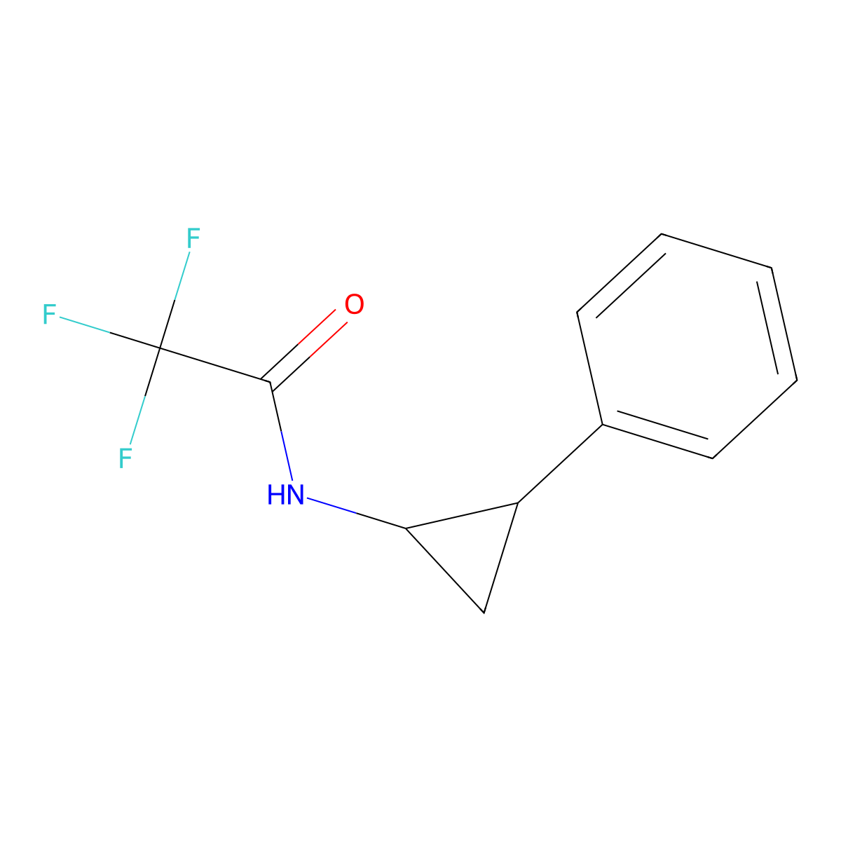 2,2,2-Trifluoro-N-(2-phenylcyclopropyl)acetamide molecular structure, CAS 721-60-8
