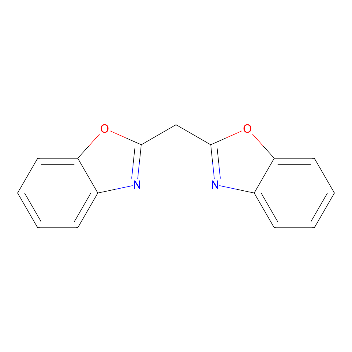 Benzoxazole, 2,2'-methylenebis- molecular structure, CAS 7210-08-4