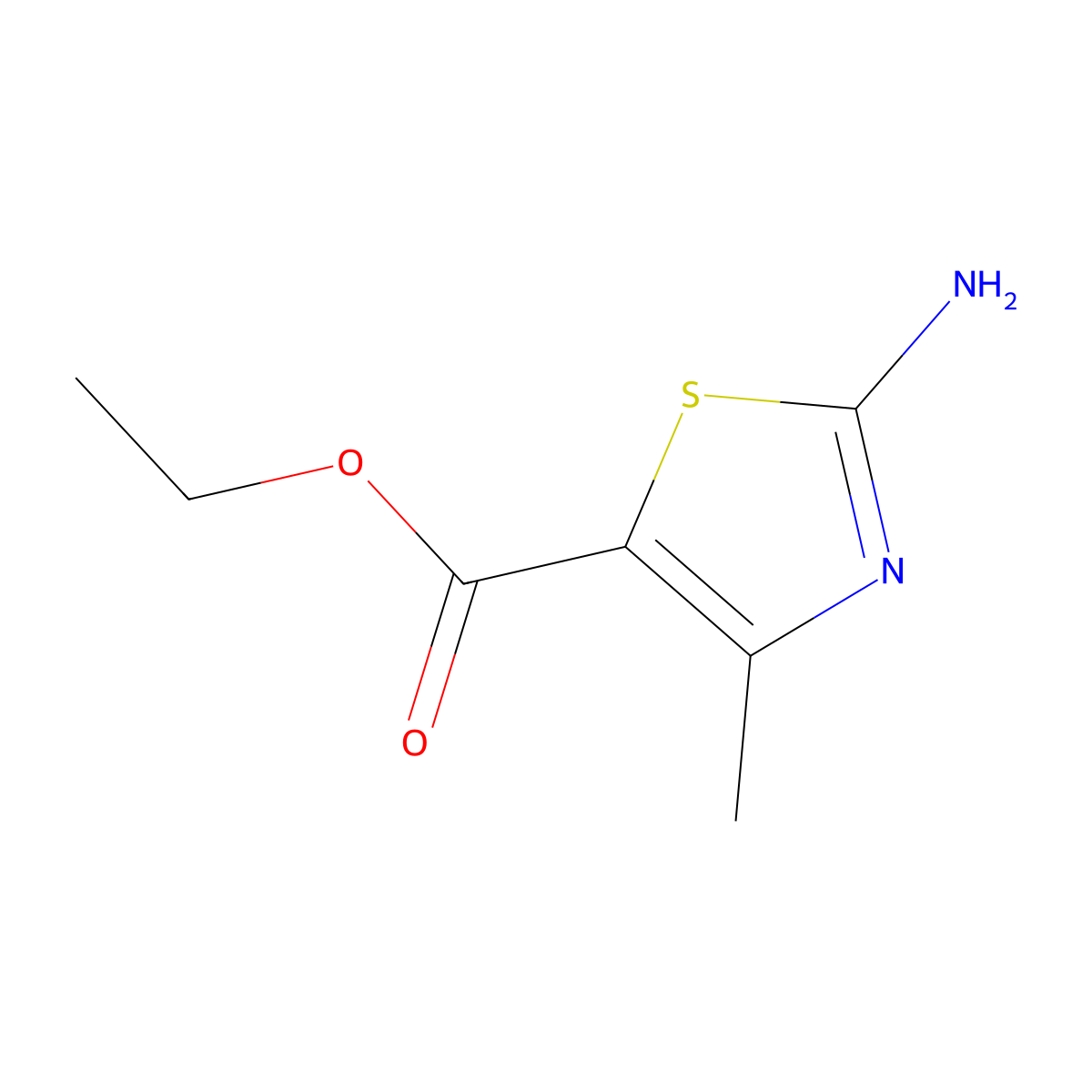 Ethyl 2-amino-4-methylthiazole-5-carboxylate molecular structure, CAS 7210-76-6