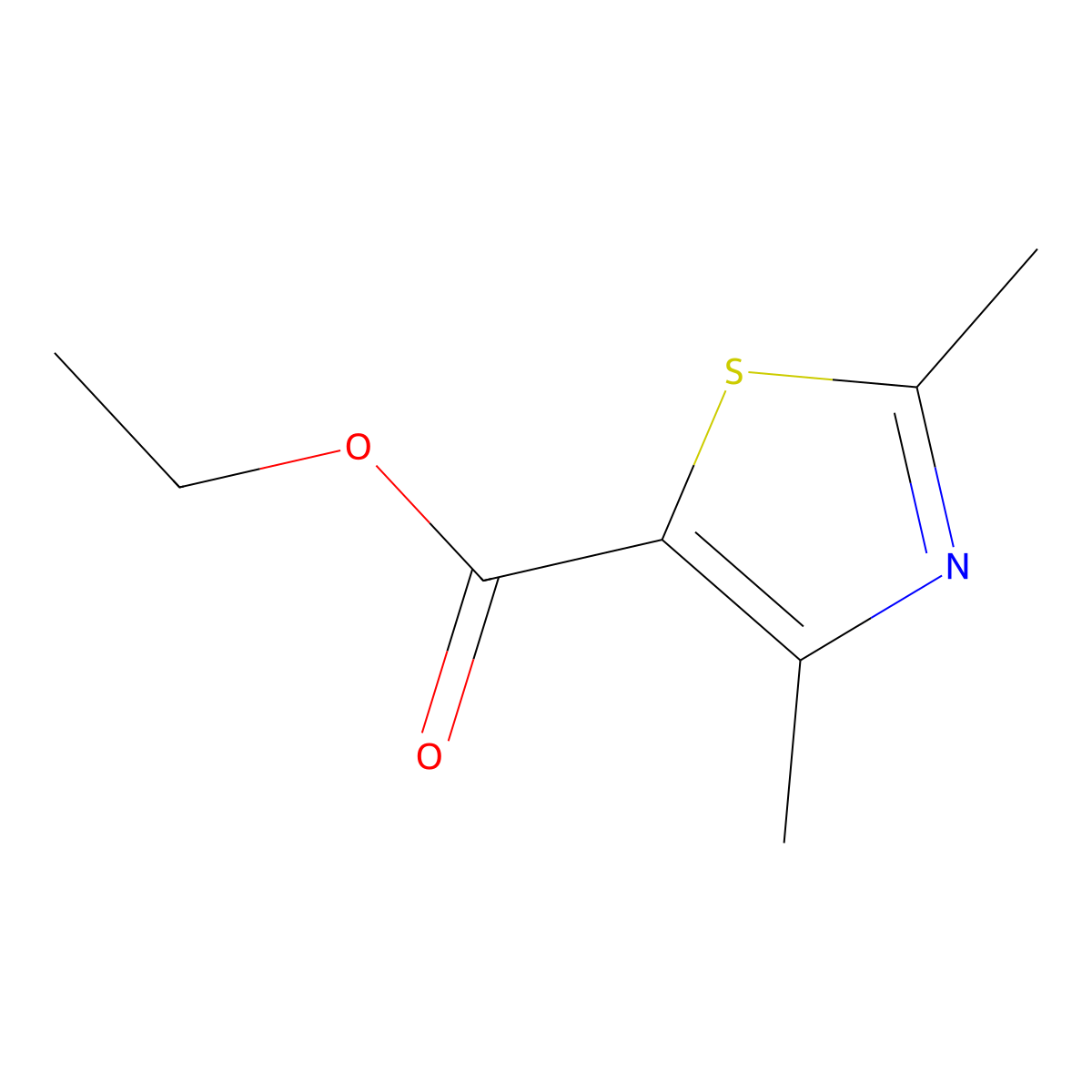Ethyl 2,4-dimethylthiazole-5-carboxylate molecular structure, CAS 7210-77-7