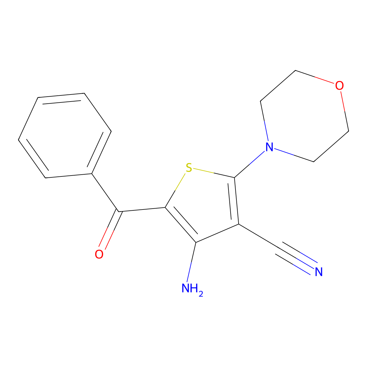 4-Amino-5-benzoyl-2-morpholino-3-thiophenecarbonitrile molecular structure, CAS 72100-51-7