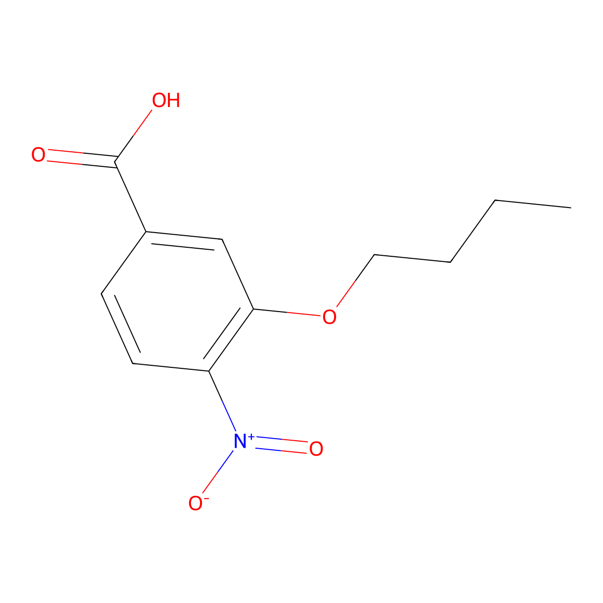 3-Butoxy-4-nitrobenzoic acid molecular structure, CAS 72101-53-2