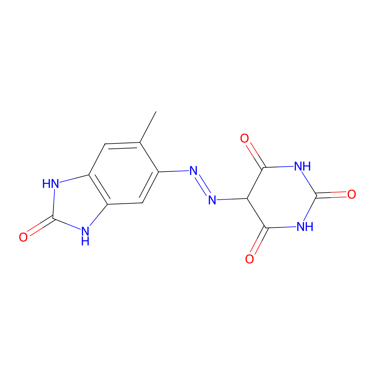 5-[(2,3-dihydro-6-methyl-2-oxo-1H-benzimidazol-5-yl)azo]barbituric acid molecular structure, CAS 72102-84-2