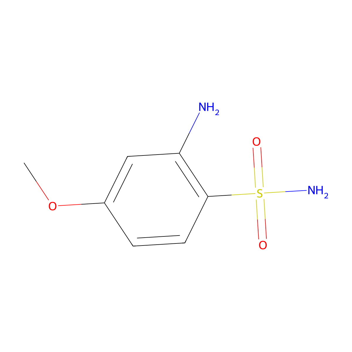 2-Amino-4-methoxybenzene-1-sulfonamide molecular structure, CAS 72106-13-9