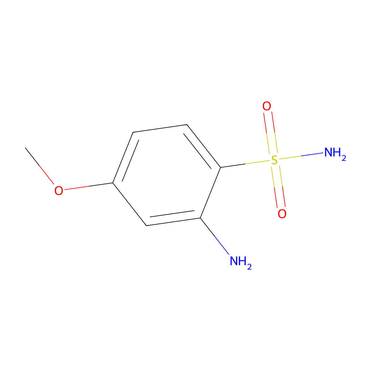 2-Amino-4-methoxybenzene-1-sulfonamide molecular structure, CAS 72106-13-9