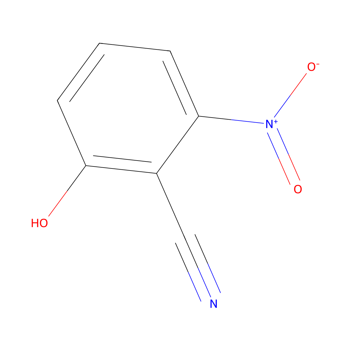 2-Hydroxy-6-nitrobenzonitrile molecular structure, CAS 72106-43-5