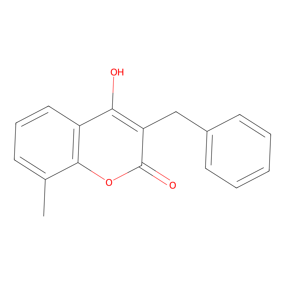 3-benzyl-4-hydroxy-8-methyl-2H-chromen-2-one molecular structure, CAS 72106-44-6