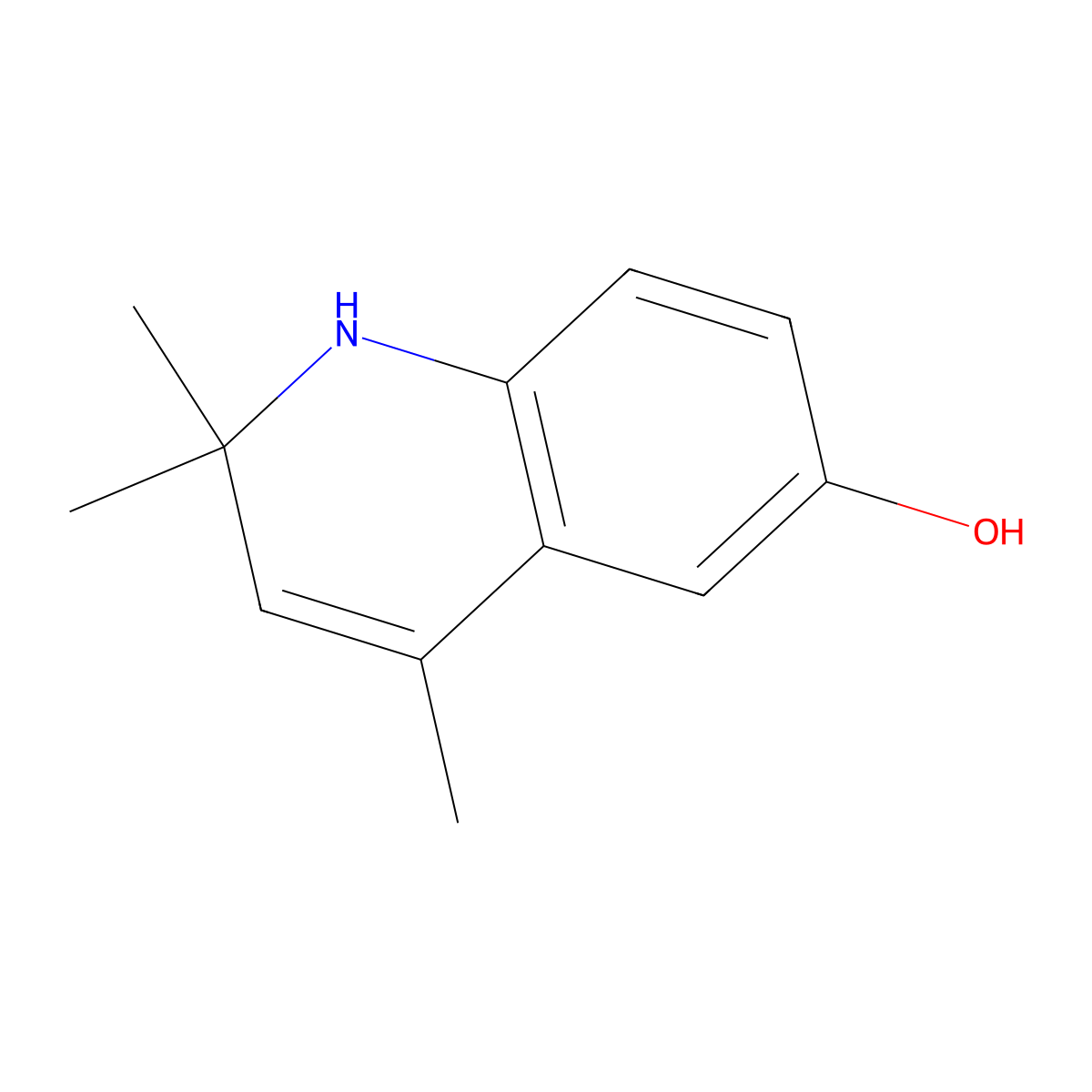 2,2,4-Trimethyl-1,2-dihydro-6-quinolinol molecular structure, CAS 72107-05-2