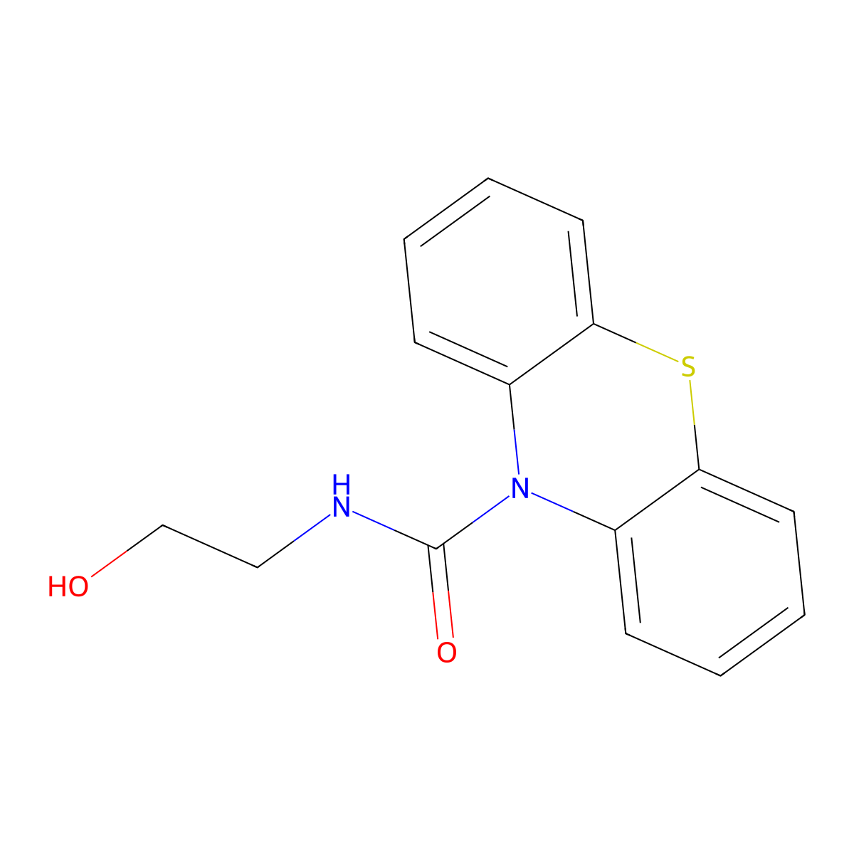 N-(2-hydroxyethyl)phenothiazine-10-carboxamide molecular structure, CAS 72109-21-8