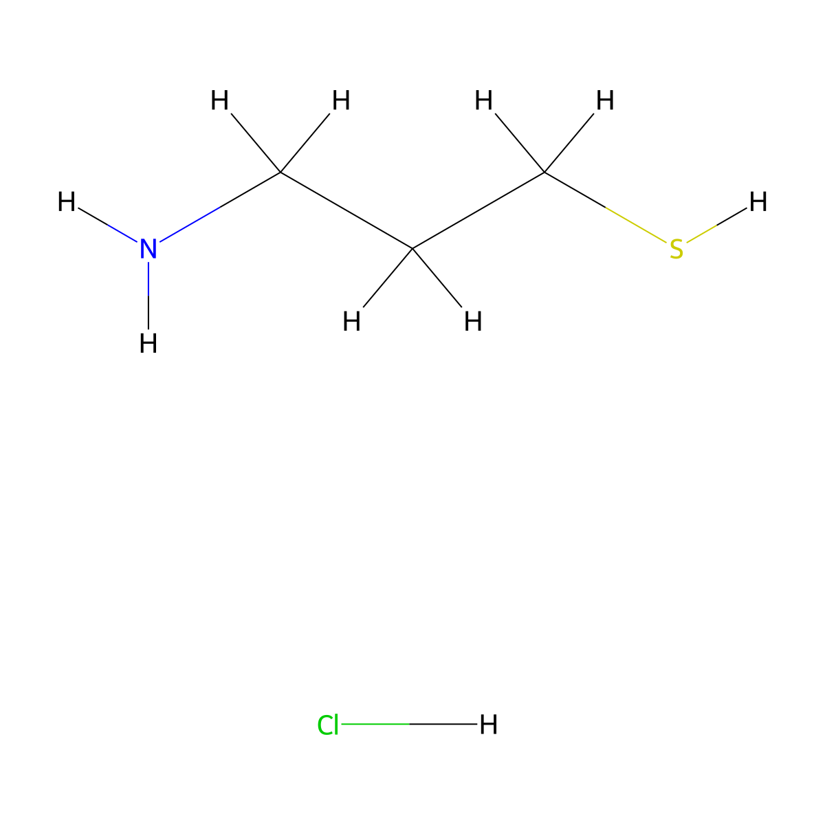 (3-Mercaptopropyl)ammonium chloride molecular structure, CAS 7211-54-3