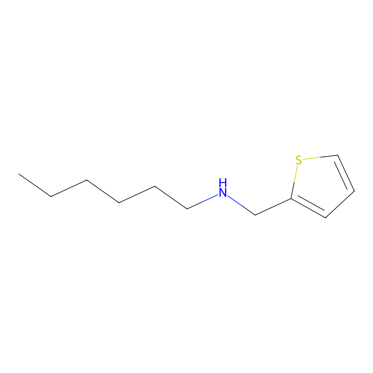 N-(thiophen-2-ylmethyl)hexan-1-amine molecular structure, CAS 7211-64-5
