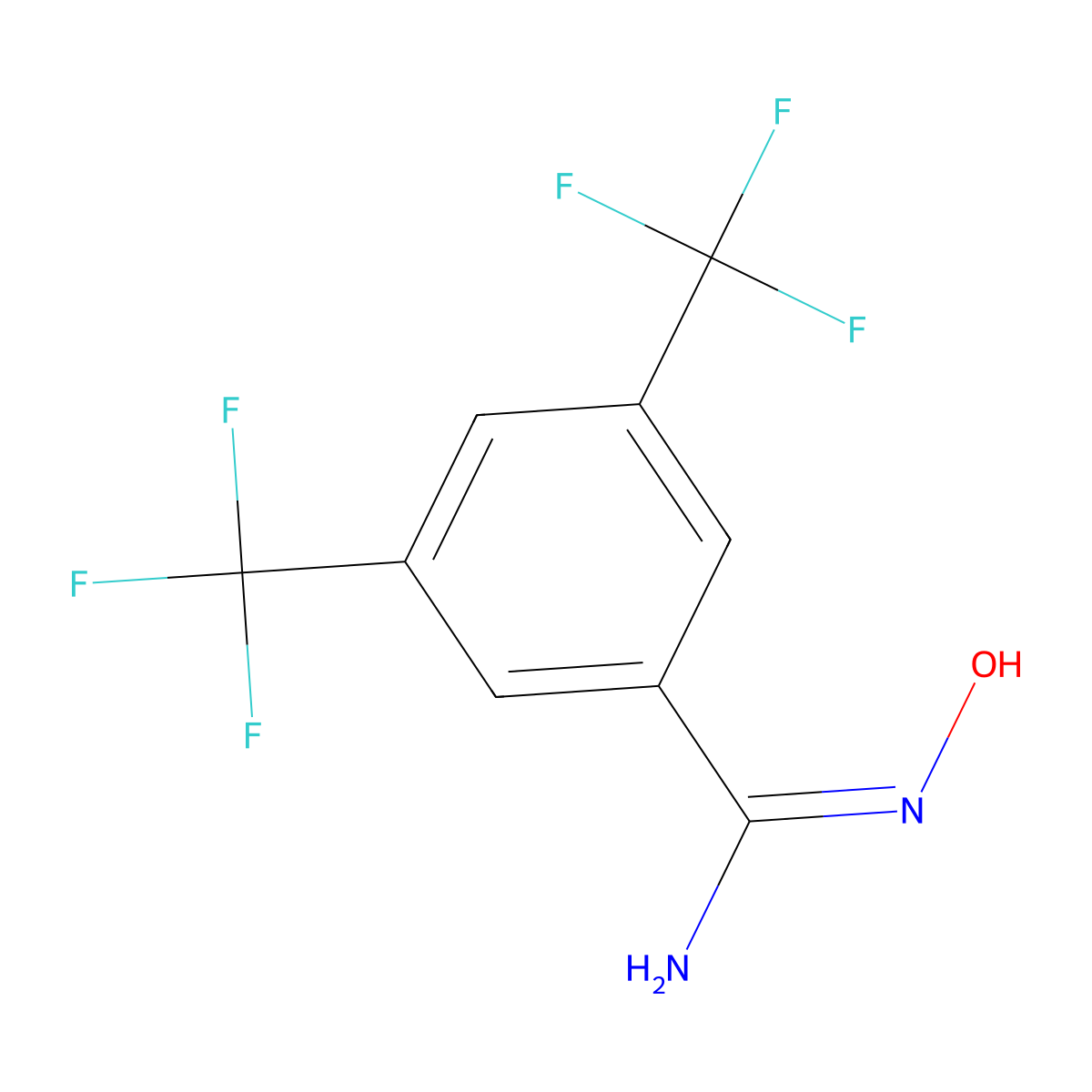 N'-hydroxy-3,5-bis(trifluoromethyl)benzenecarboximidamide molecular structure, CAS 72111-09-2