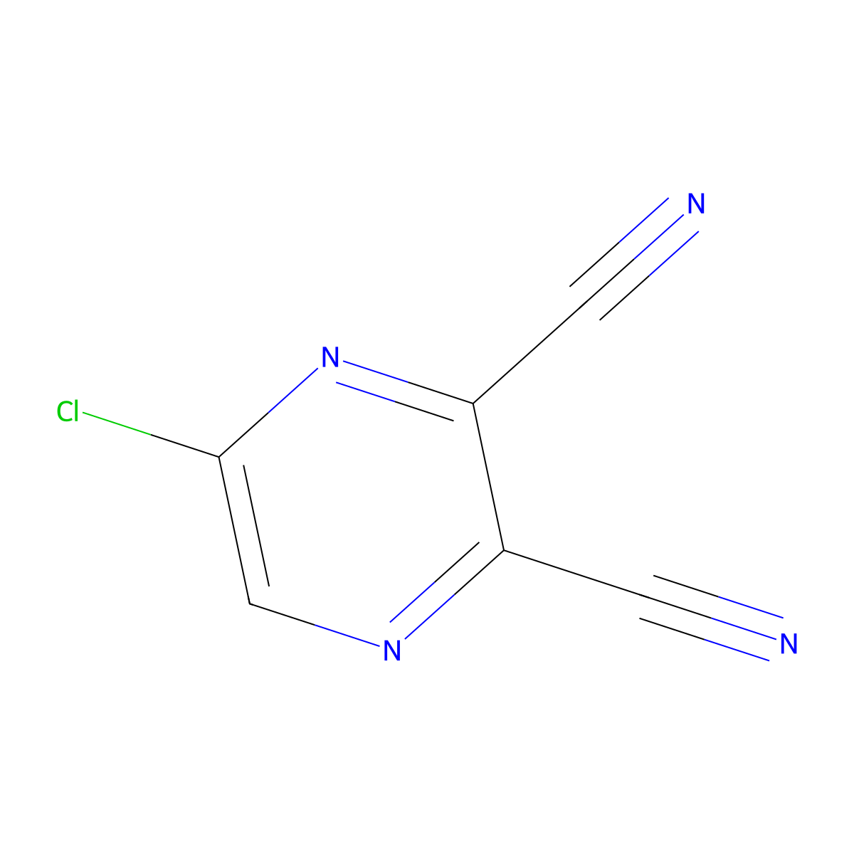 5-Chloropyrazine-2,3-dicarbonitrile molecular structure, CAS 72111-57-0