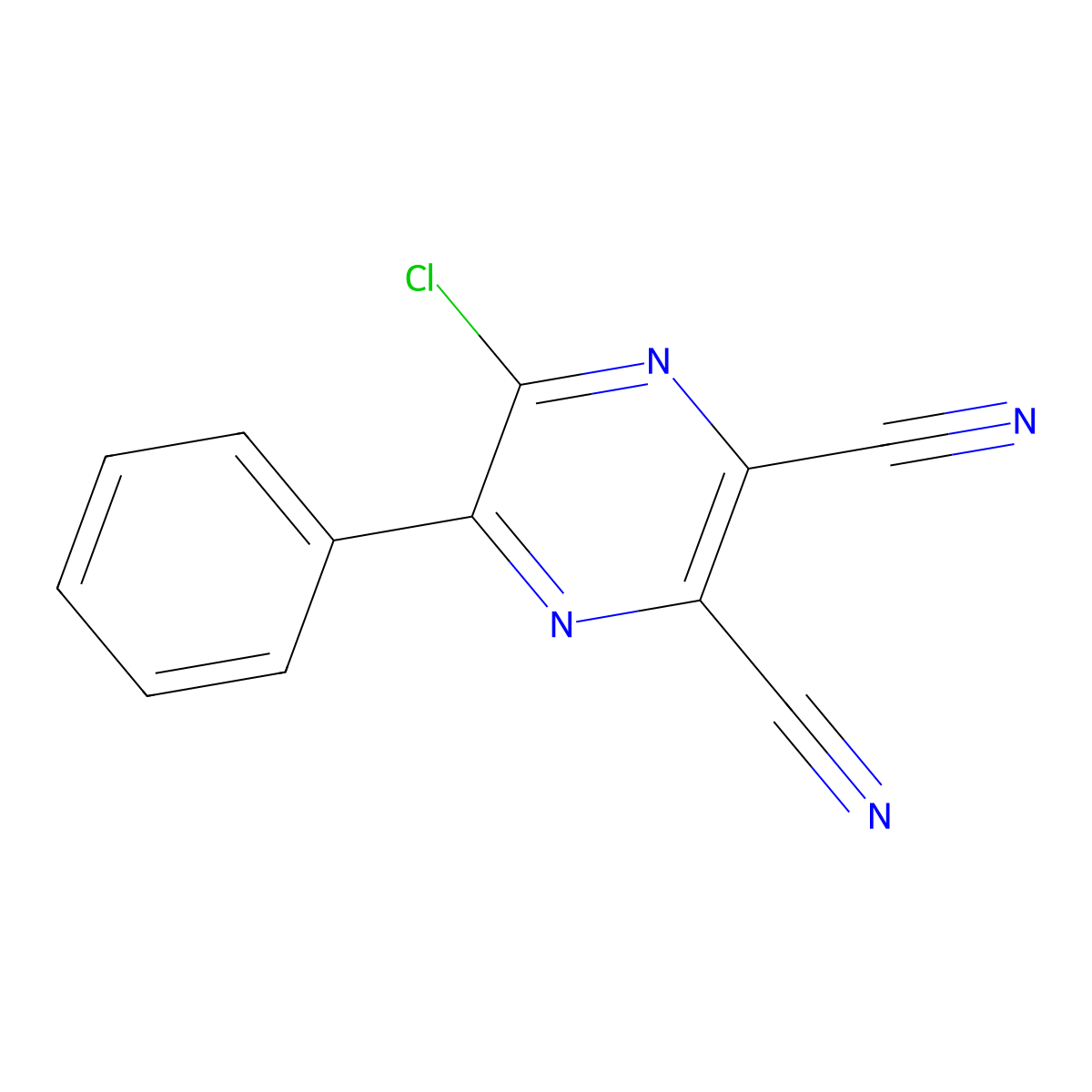 5-Chloro-6-phenylpyrazine-2,3-dicarbonitrile molecular structure, CAS 72111-65-0