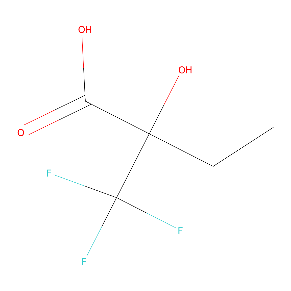 2-Hydroxy-2-(trifluoromethyl)butyric acid molecular structure, CAS 72114-82-0