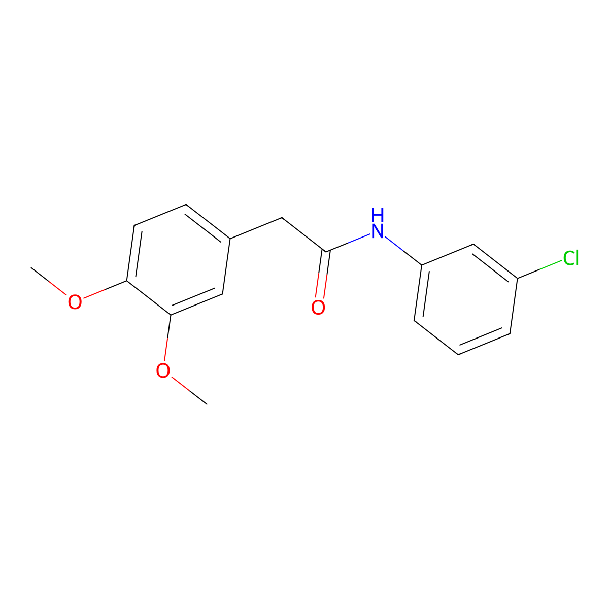 N-(3-chlorophenyl)-2-(3,4-dimethoxyphenyl)acetamide molecular structure, CAS 72116-68-8