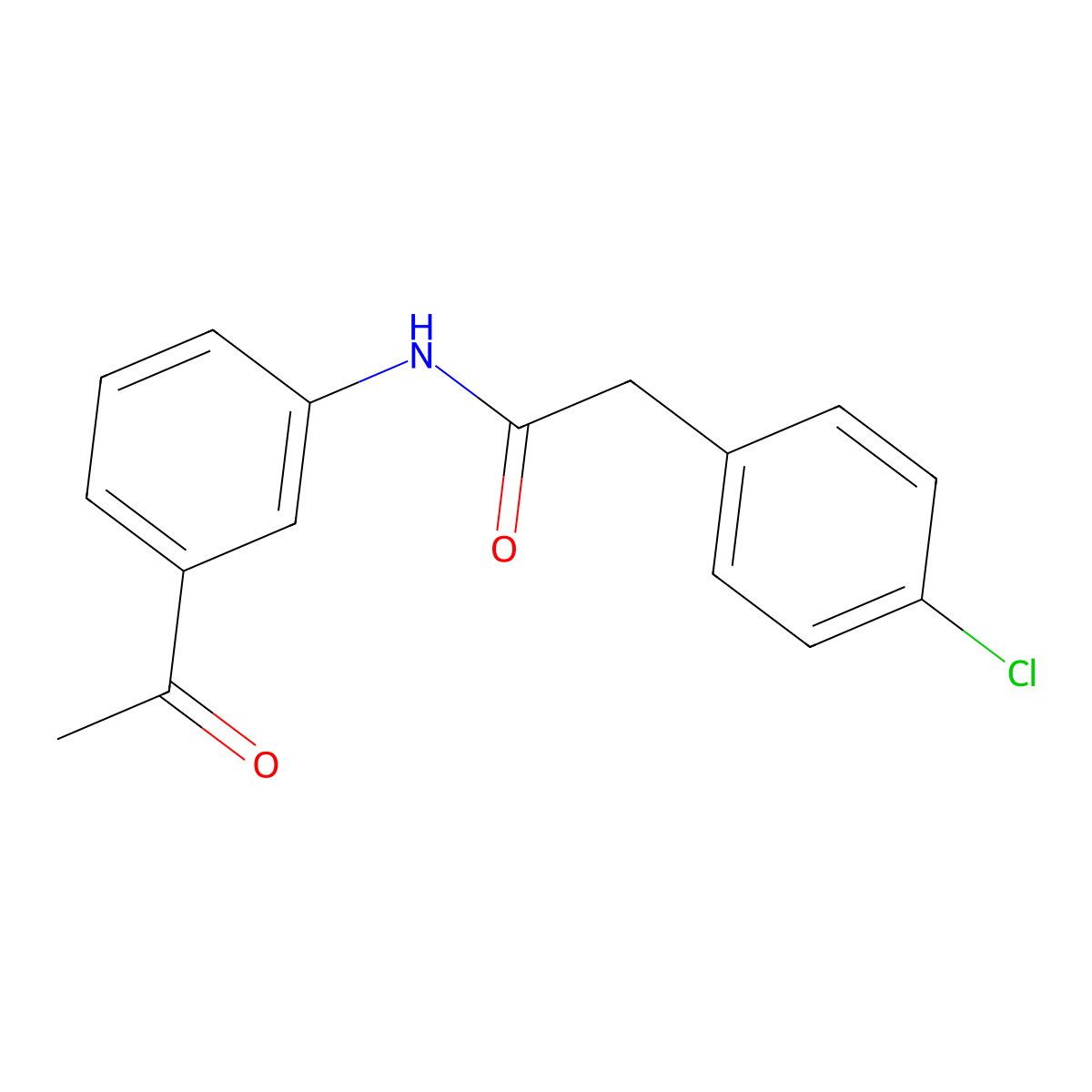 N-(3-acetylphenyl)-2-(4-chlorophenyl)acetamide molecular structure, CAS 72116-70-2