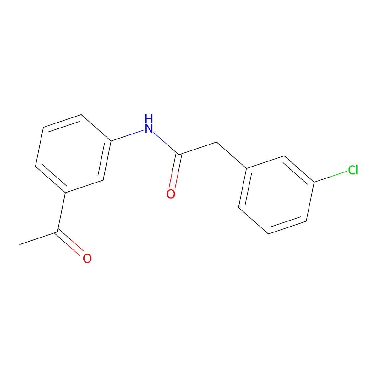 N-(3-acetylphenyl)-2-(3-chlorophenyl)acetamide molecular structure, CAS 72116-71-3