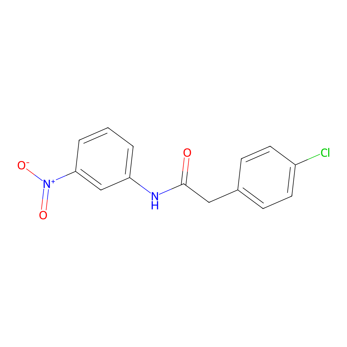 2-(4-chlorophenyl)-N-(3-nitrophenyl)acetamide molecular structure, CAS 72116-80-4