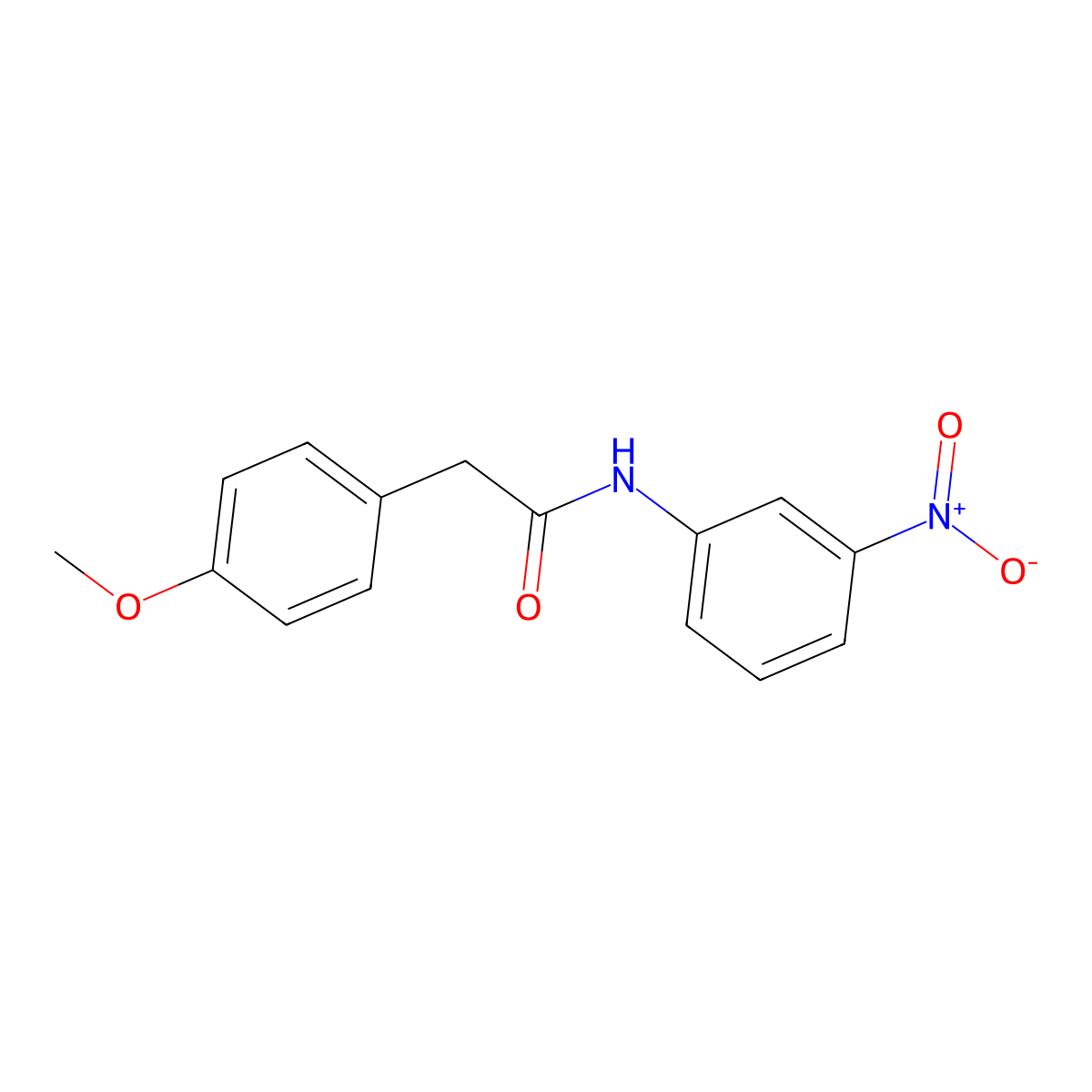 2-(4-methoxyphenyl)-N-(3-nitrophenyl)acetamide molecular structure, CAS 72116-83-7