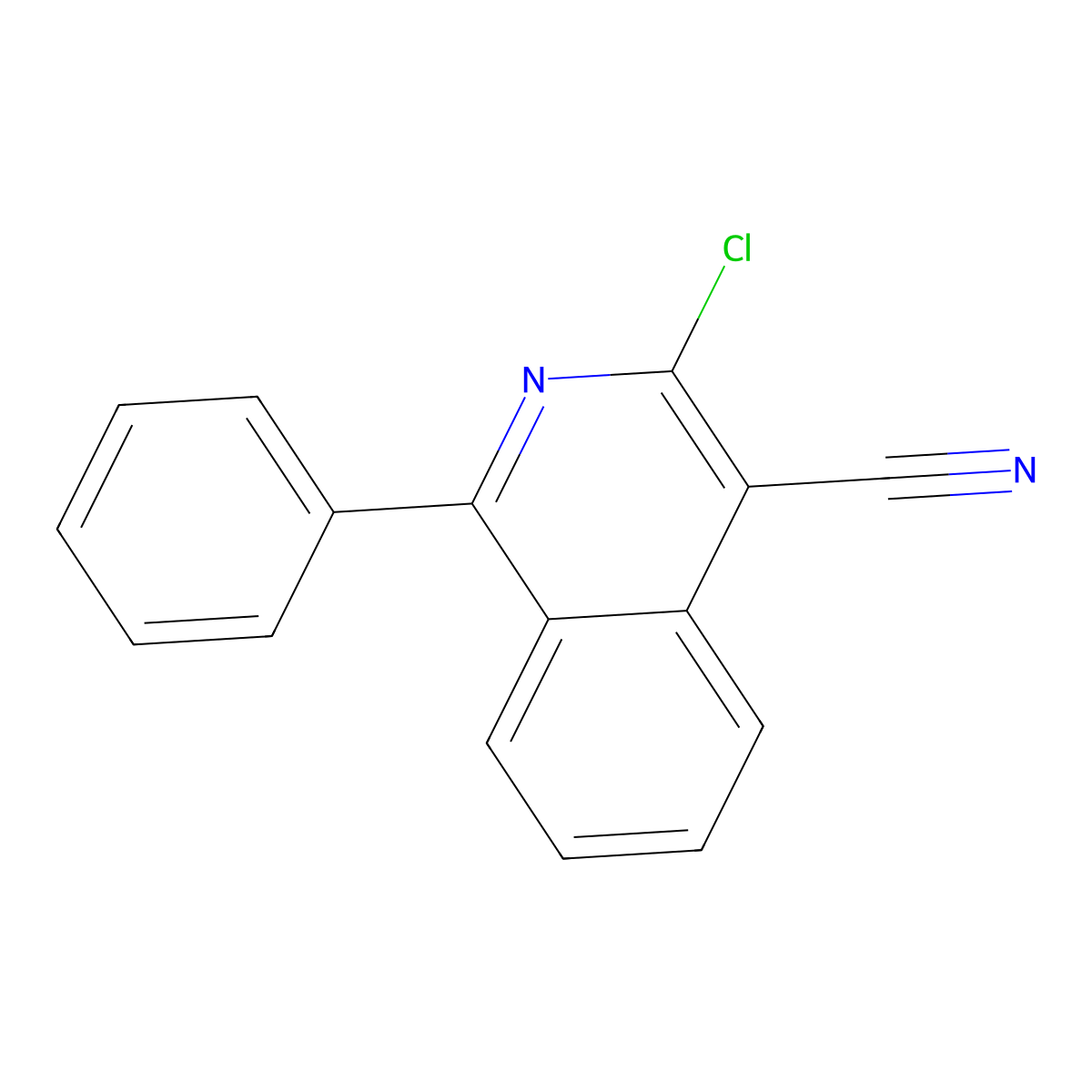 3-Chloro-1-phenylisoquinoline-4-carbonitrile molecular structure, CAS 72118-85-5