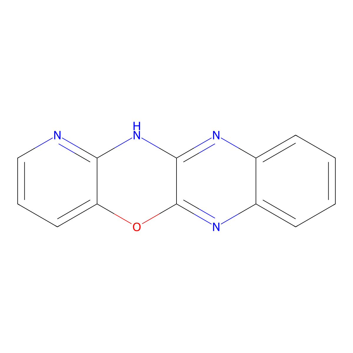 12H-pyrido[2',3':5,6][1,4]oxazino[2,3-b]quinoxaline molecular structure, CAS 72119-84-7