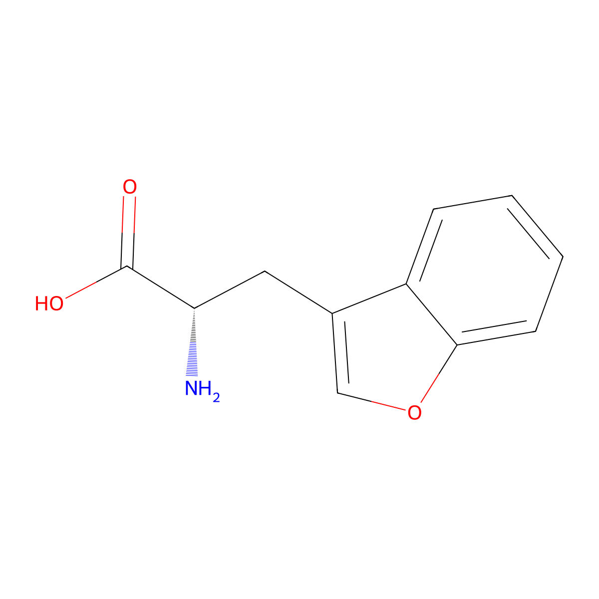 (S)-2-Amino-3-(benzofuran-3-yl)propanoic acid molecular structure, CAS 72120-70-8