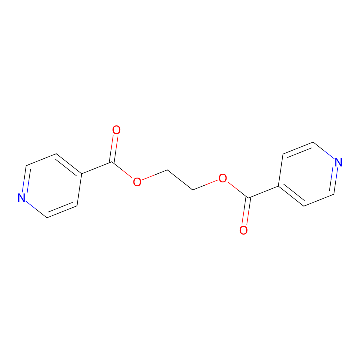 Isonicotinic acid 2-(pyridine-4-carbonyloxy)-ethyl ester molecular structure, CAS 72121-34-7