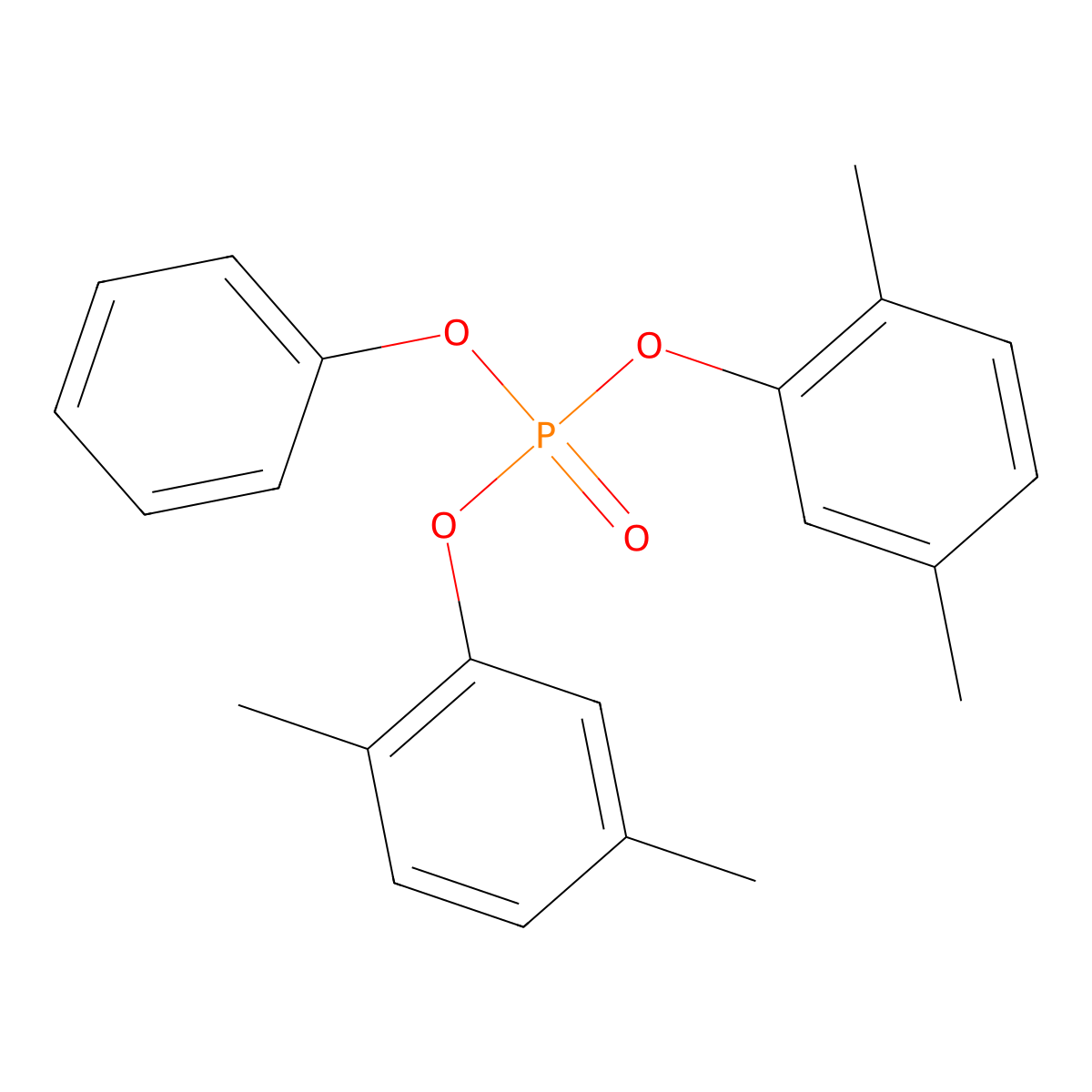 Phosphoric acid, bis(2,5-dimethylphenyl) phenyl ester molecular structure, CAS 72121-83-6