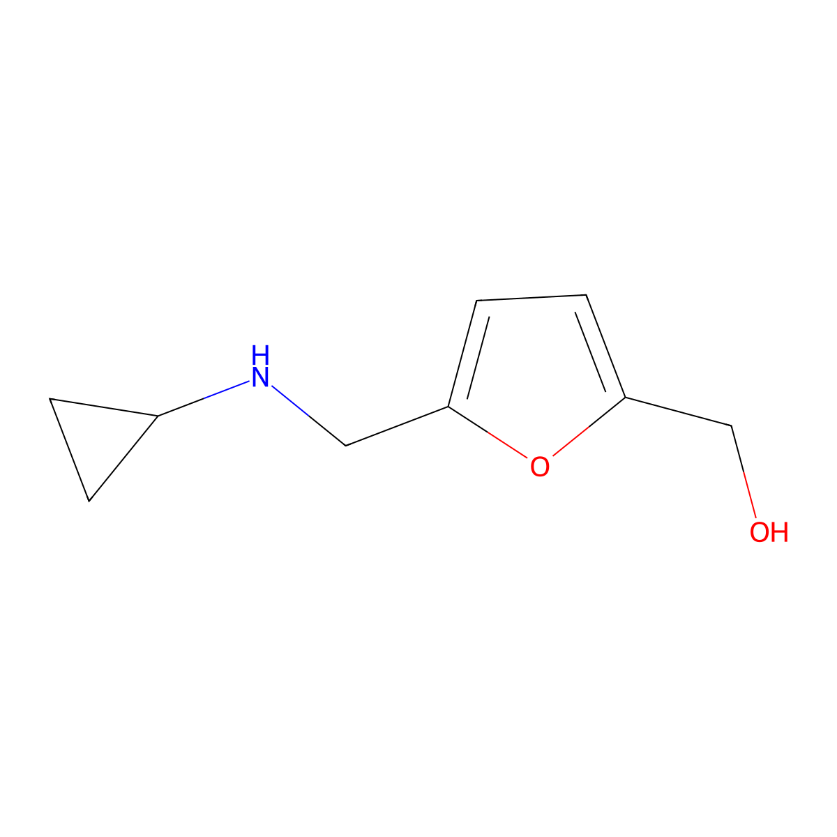 {5-[(Cyclopropylamino)methyl]furan-2-yl}methanol molecular structure, CAS 72127-11-8
