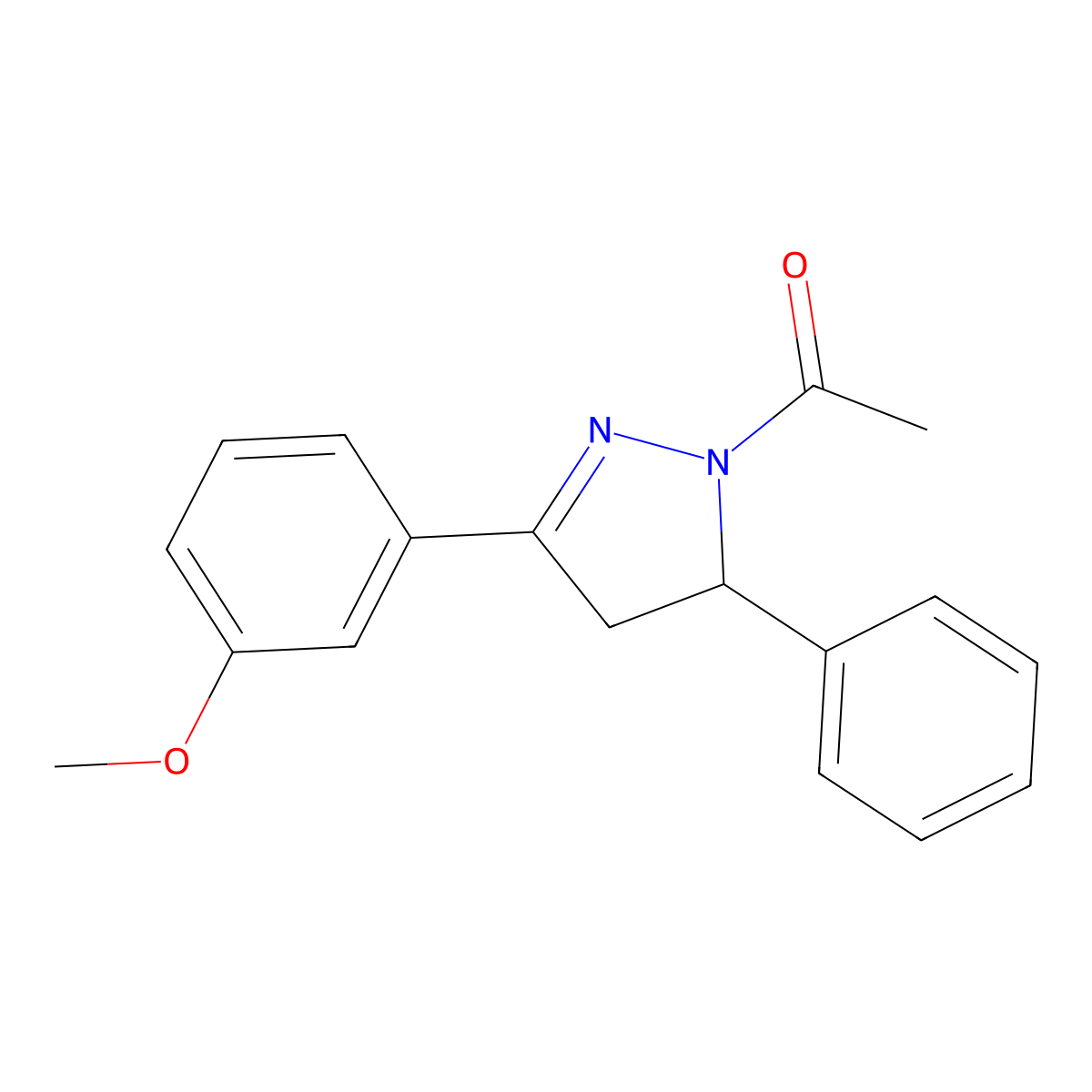 1-[3-(3-methoxyphenyl)-5-phenyl-4,5-dihydro-1H-pyrazol-1-yl]ethan-1-one molecular structure, CAS 72129-79-4
