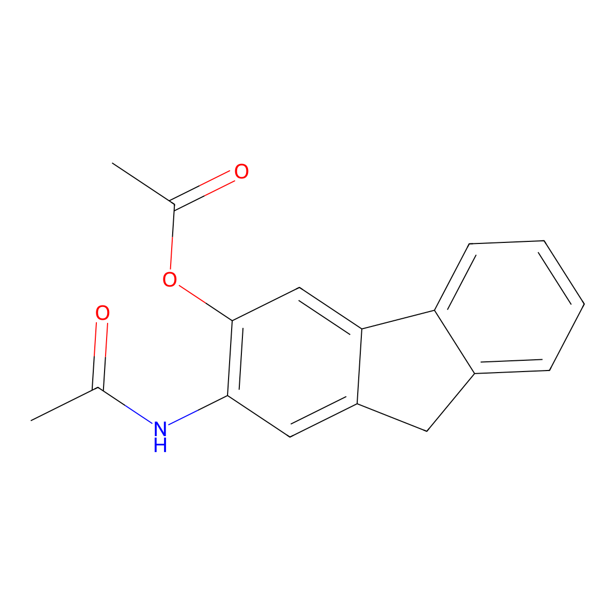 3-Acetyloxy-2-acetylaminofluorene molecular structure, CAS 7213-98-1
