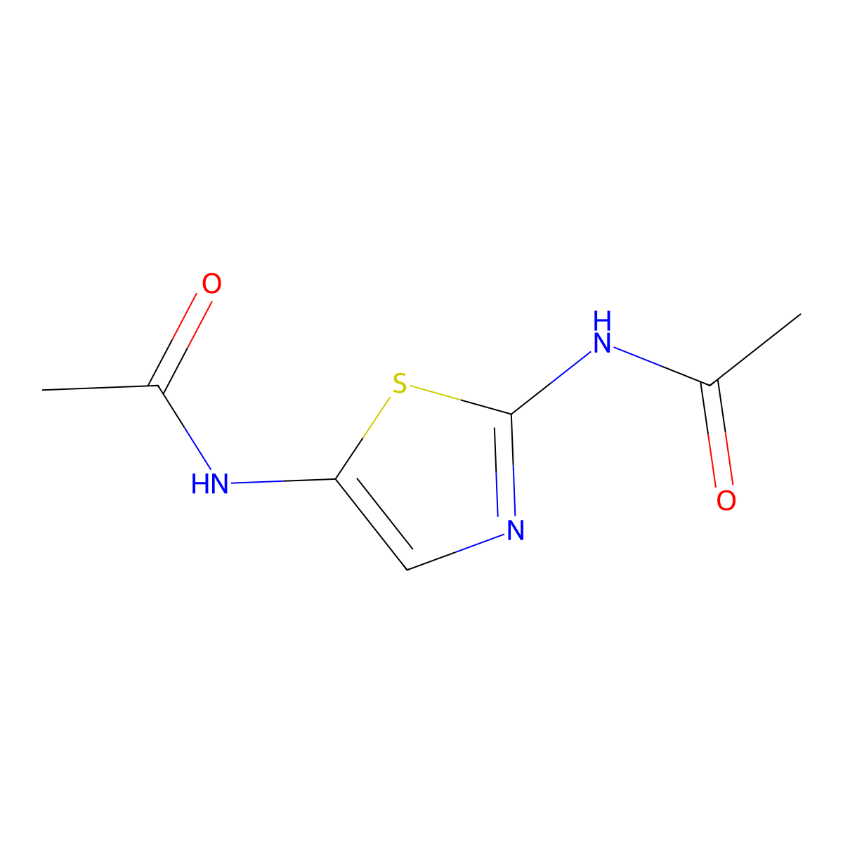 N-(5-acetamido-1,3-thiazol-2-yl)acetamide molecular structure, CAS 72130-94-0